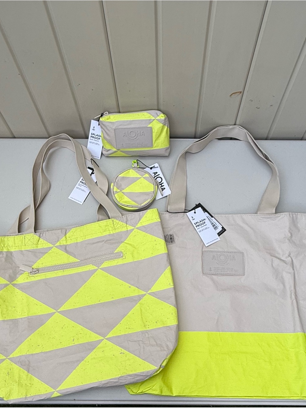 NWT SOLD OUT Aloha Collection Ultimate Tote Bundle Highlighter & Sandstone 4-Pc